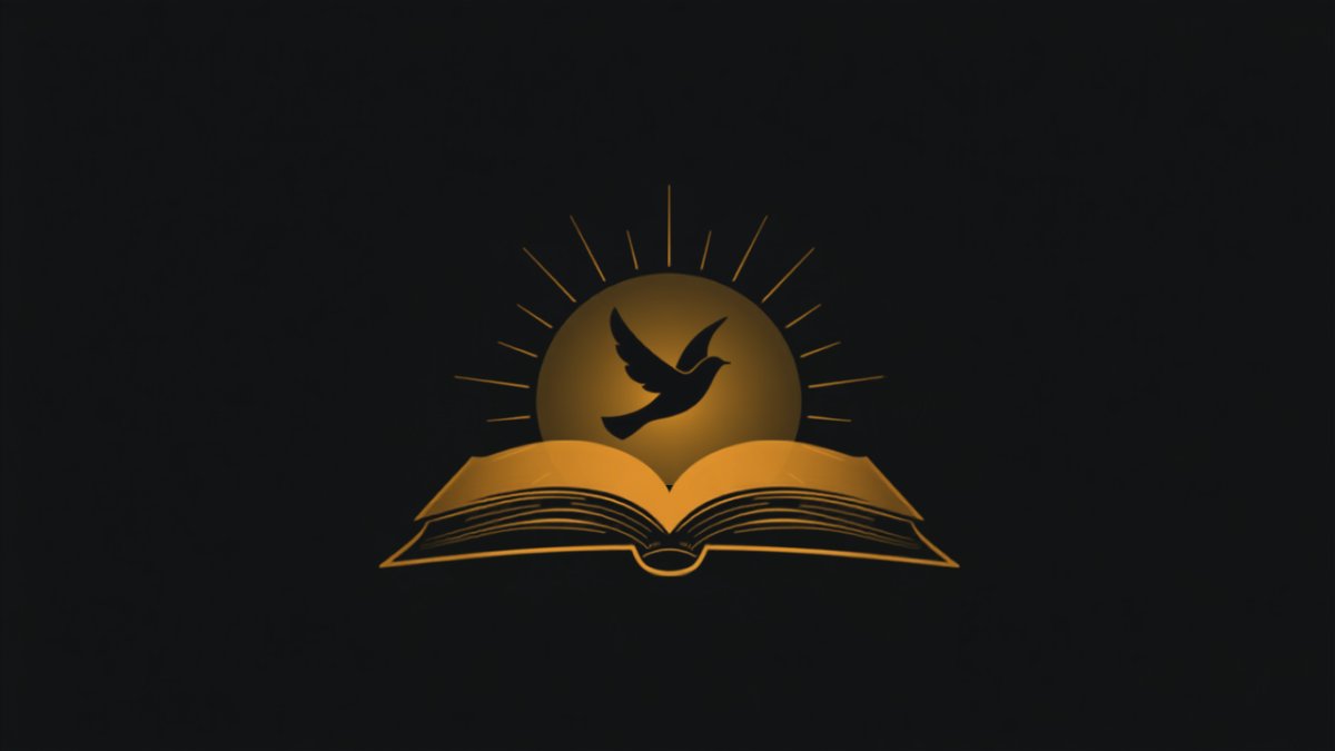 Illustration d'un livre ouvert surmonté d'une colombe